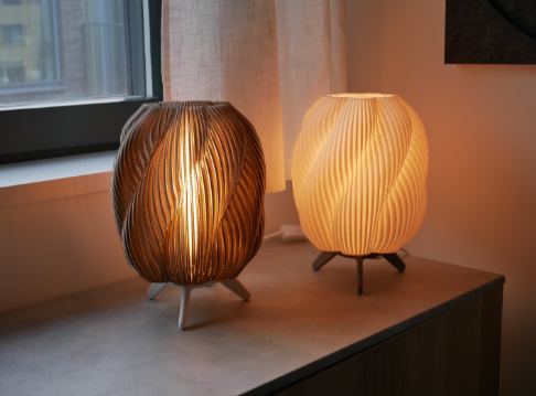La lampe tourbillonnée rayée